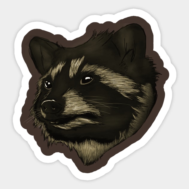 Rocky Raccoon Sticker by anghewolf